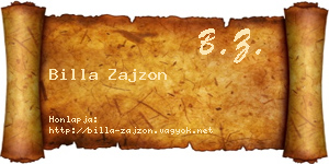 Billa Zajzon névjegykártya